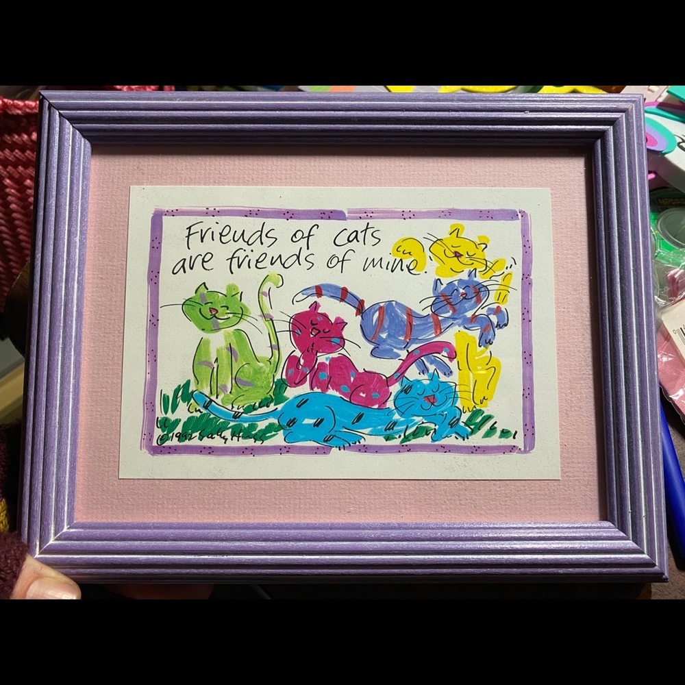 Cat framed picture